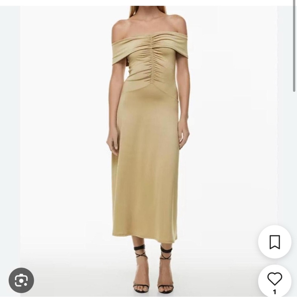 Aritzia gold and tan dress